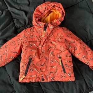 Cat & Jack Orange Animal Print Puffer Jacket